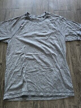Rhone Men's Heather Gray Crew Neck Stretch Logo Activewear T-Shirt Size M